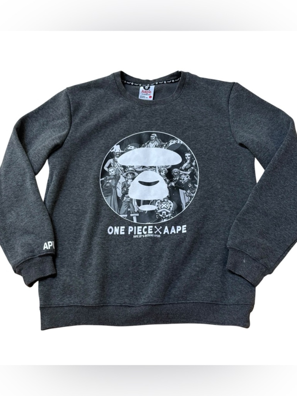 Aape x One Piece Crewneck Sweater Size Large Gray